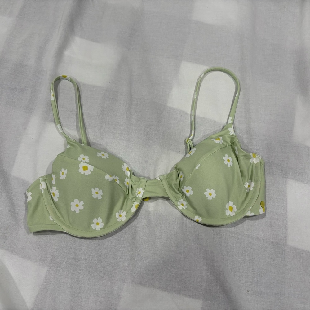 Volcom Green Floral Underwire bikini top